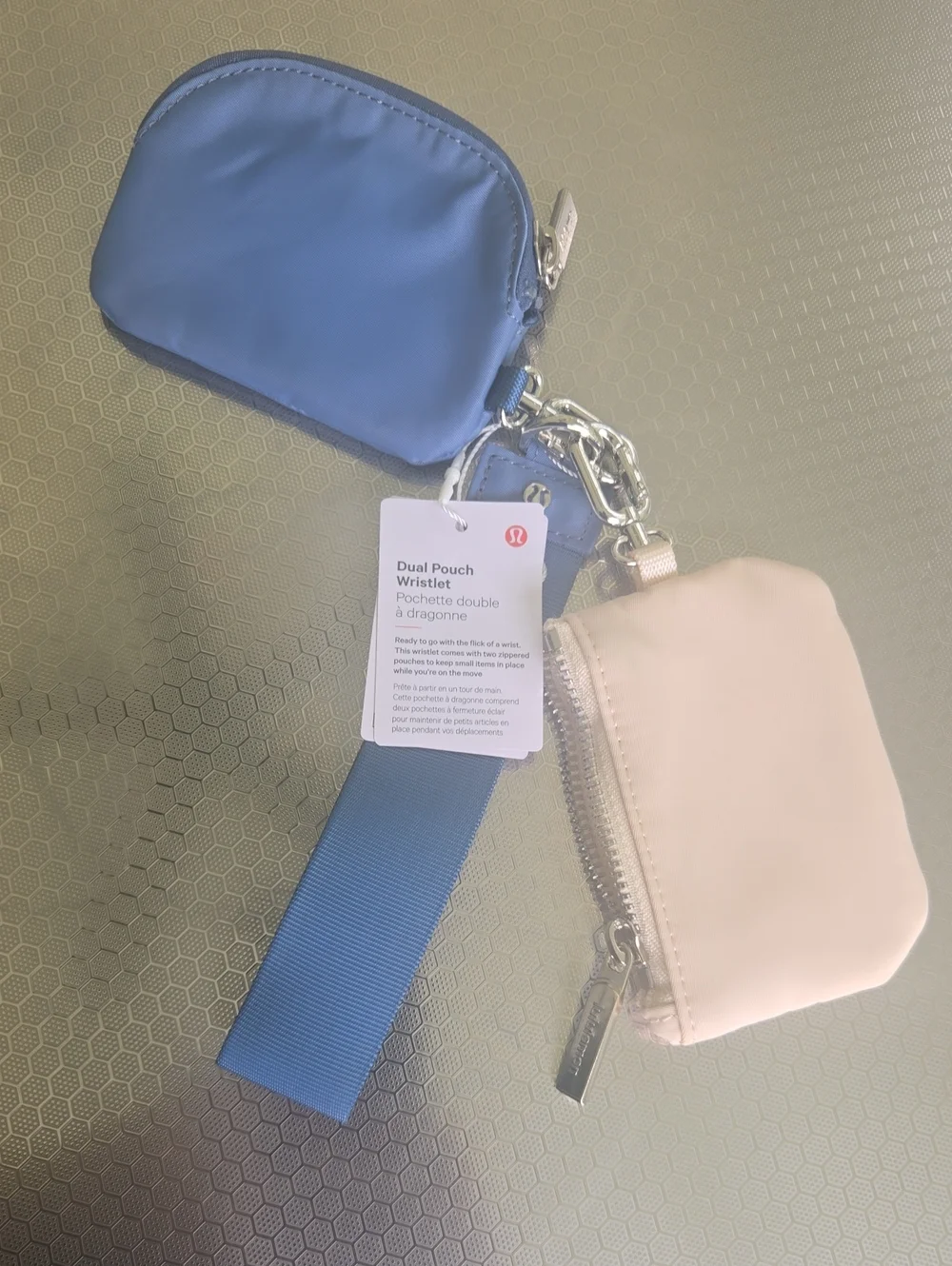 Lululemon Dual Mini Pouch Set Wristlet – Cream & Blue